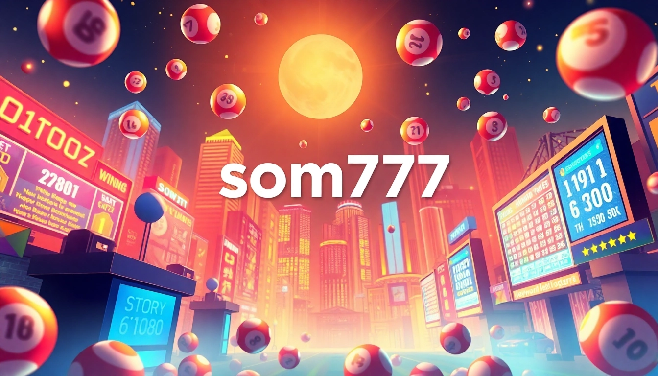 Experience thrilling lottery excitement with som777 featuring vibrant digital animations and celebratory elements.