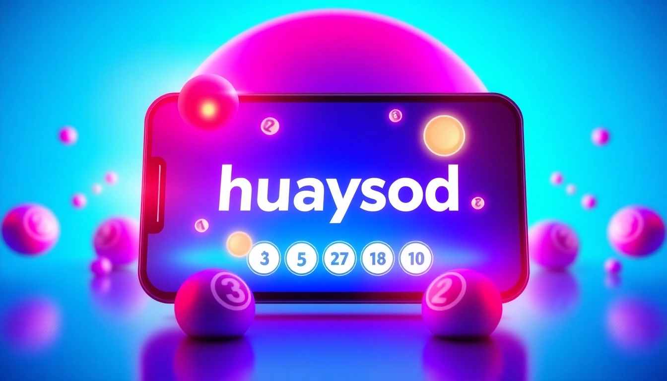 Experience the excitement of huaysod with a modern lottery app interface showcasing winning numbers.