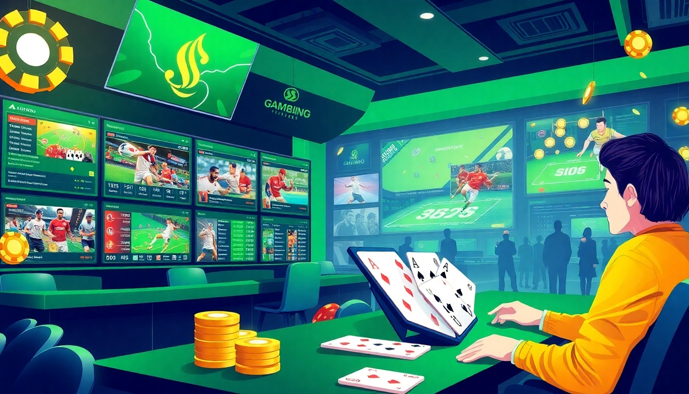 Discover nhà cái uy tín nhất Việt Nam with a vibrant online gambling interface that showcases various betting options and live sports events.