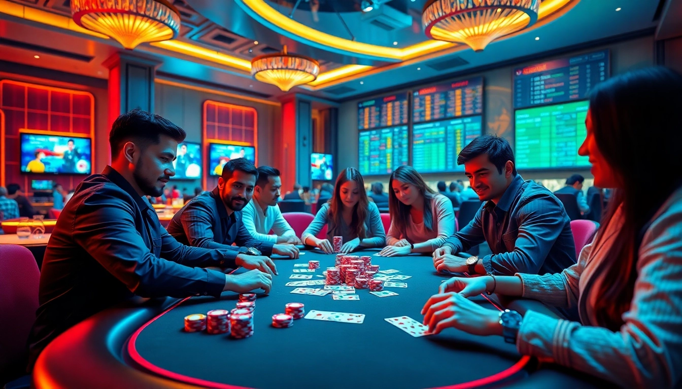 Experience thrilling wins at Nhà cái uy tín with diverse players at an exciting poker table.