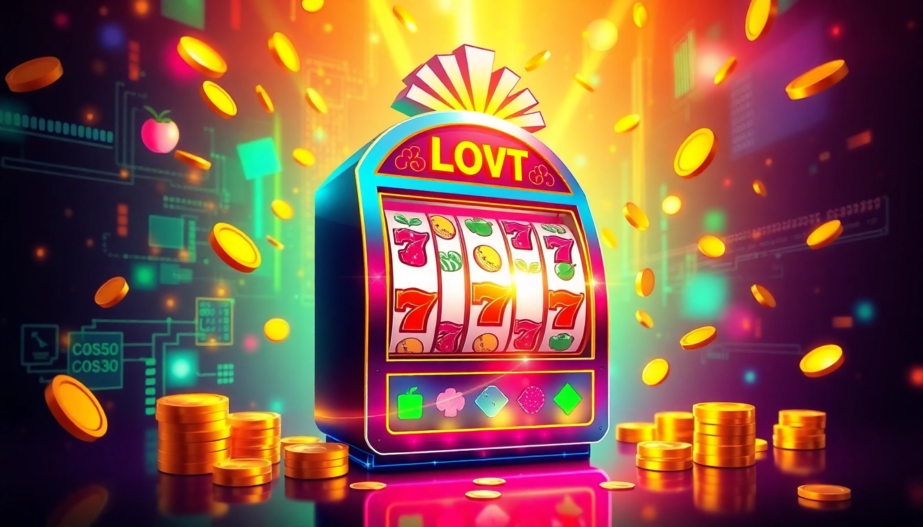 Experience the thrill of slot maxwin with a vibrant online slot machine bursting with colorful symbols.