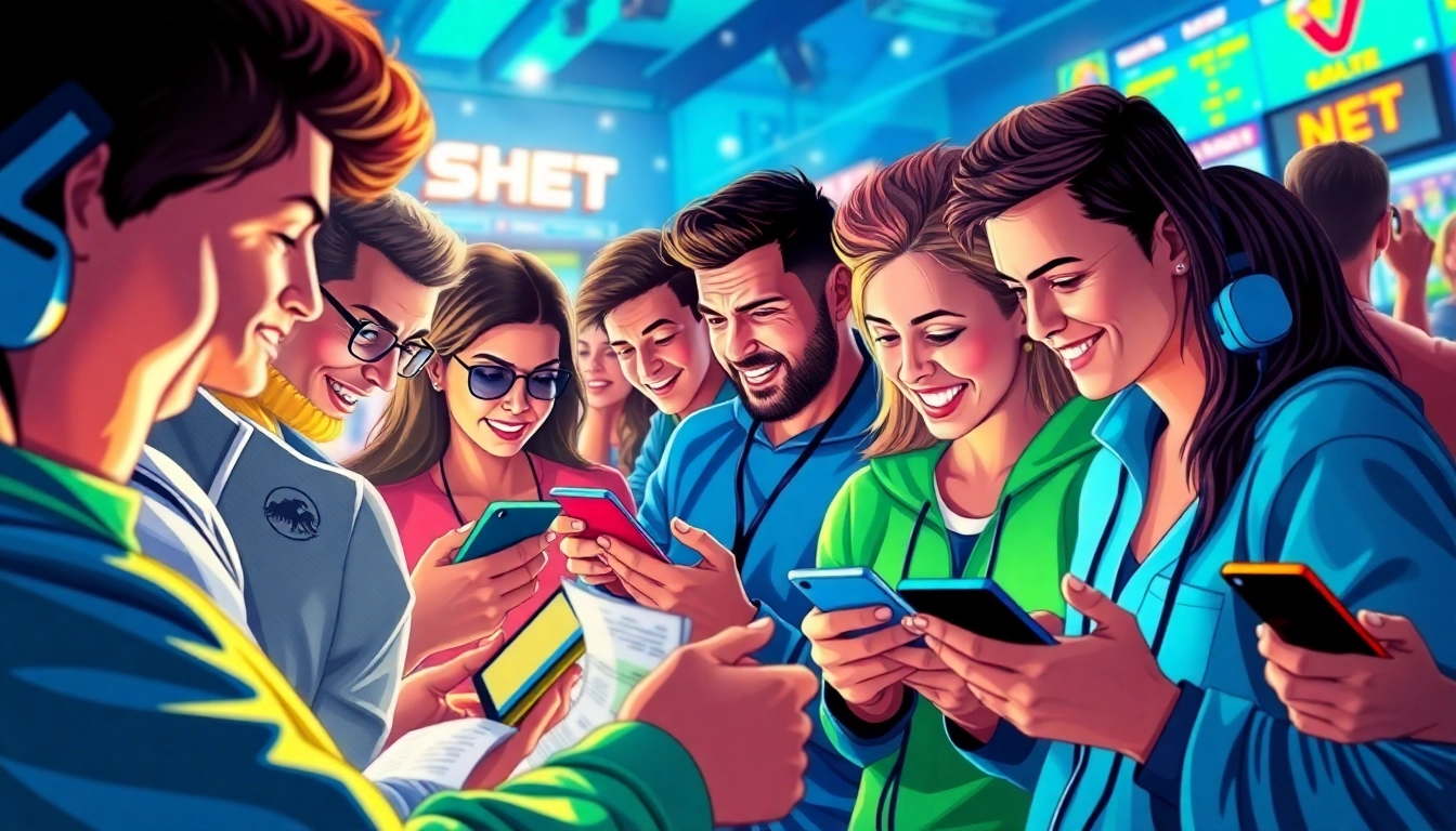 Engaging sports betting scene at https://shbettt.net/, showcasing excitement and diverse participants.