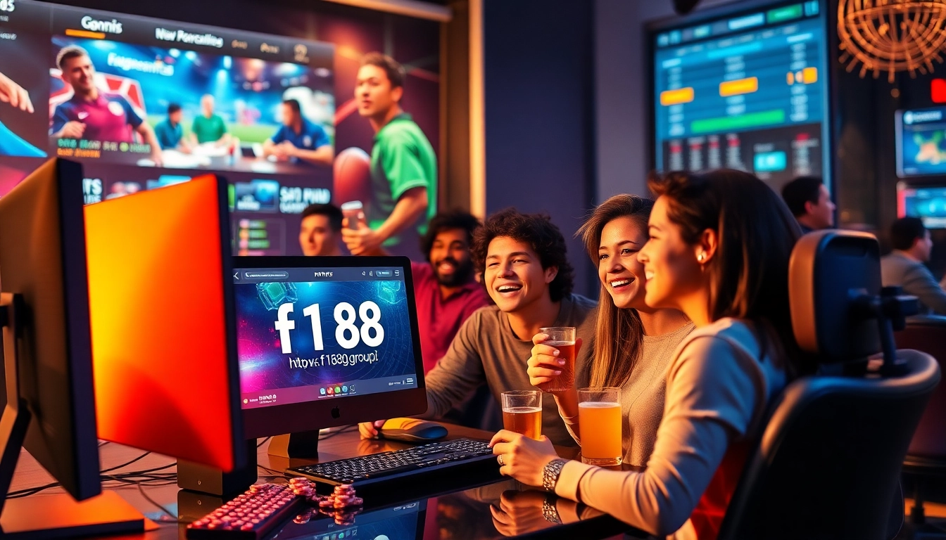 Experience thrilling sports betting at https://f168.group/ with diverse players engaging in vibrant online gambling.