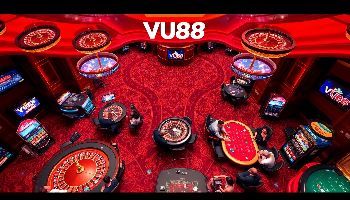 VU88 players enjoying an exciting casino experience with vibrant games.