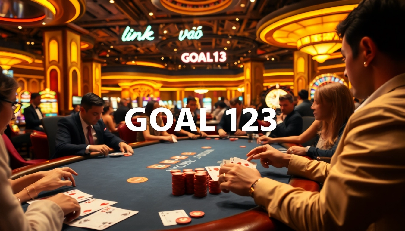 Experience the excitement at the blackjack table with "link vào GOAL123" shining bright, inviting players into the thrill of gambling adventures.
