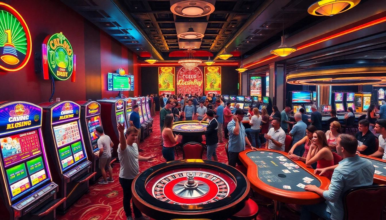 Experience the excitement of gaming at https://69vn.me.uk/ with vibrant casino tables, thrilling players, and colorful slot machines.