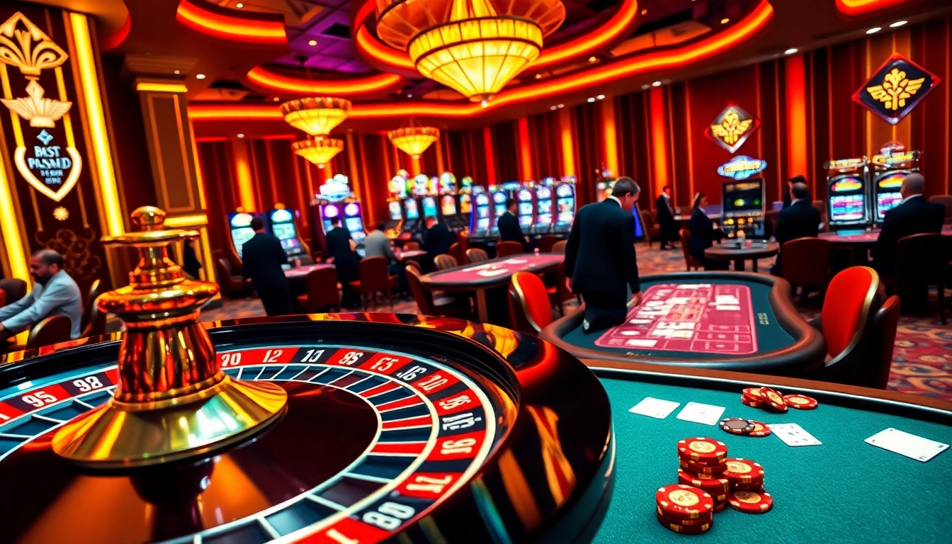 Experience the thrill of gambling at https://bet88win.vip/ with players enjoying high-stakes poker at an elegant casino.