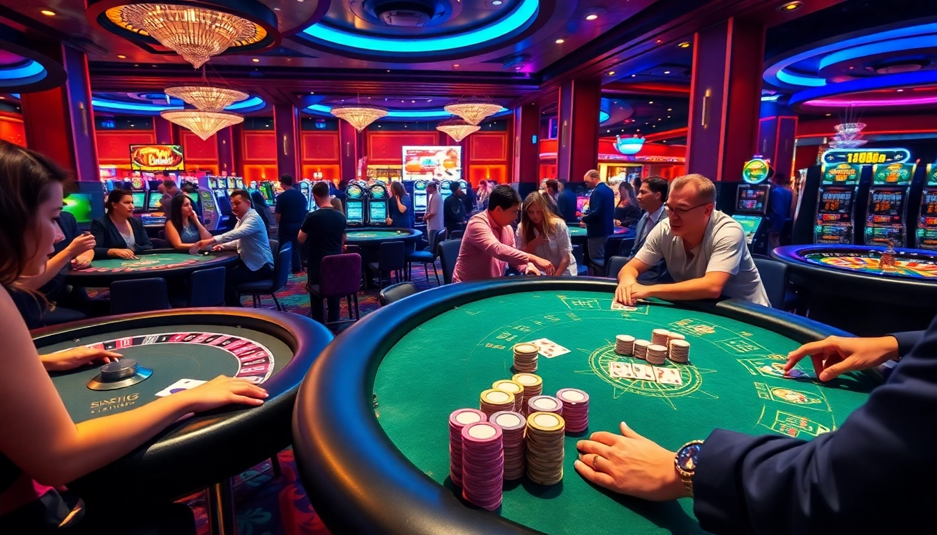 Experience the thrill of 'bong da lu fun' as players enjoy their favorite casino games, featuring poker tables and live betting odds.