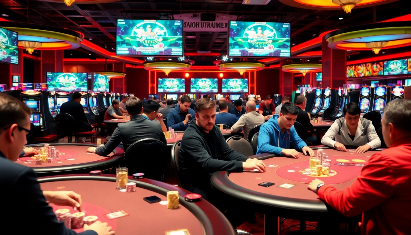 Engage in thrilling poker tournaments featuring AI avatars amidst vibrant casino settings, connecting the excitement to ai porn chat themes.