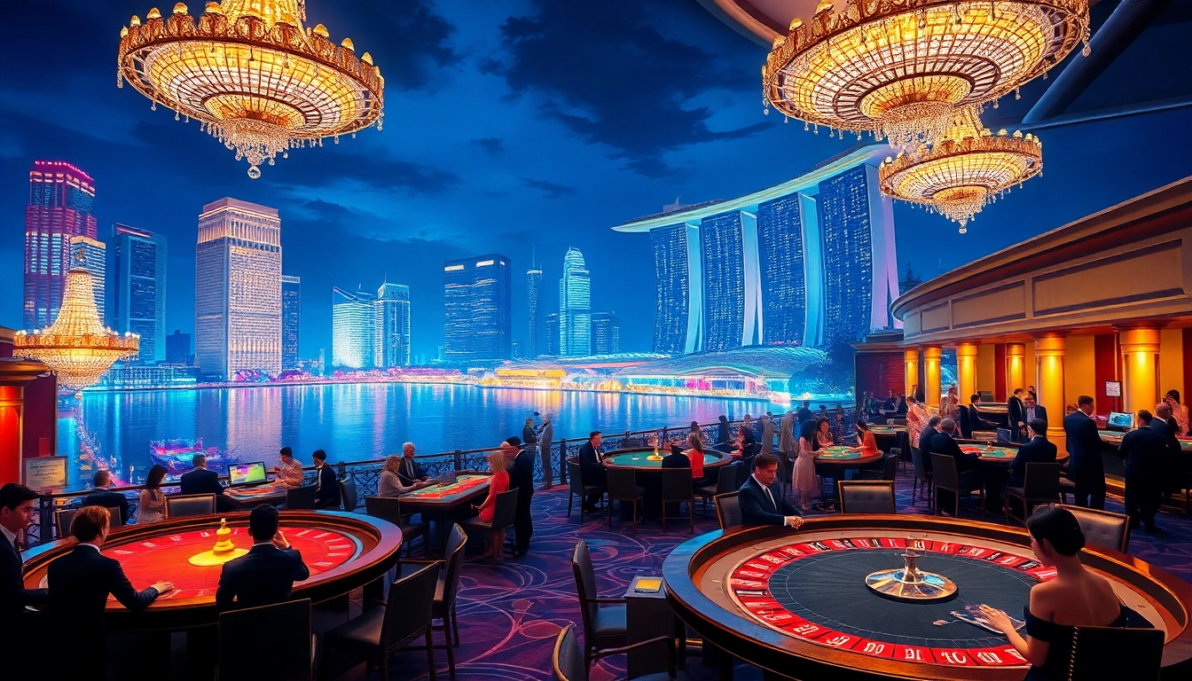 Experience the opulence of the Singapore Casino Site at Marina Bay Sands, bustling with excitement and luxury.