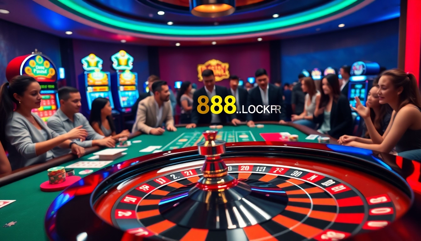 Experience the thrill of online gaming at bet88vn.locker with vibrant casino visuals filled with poker chips and roulette.