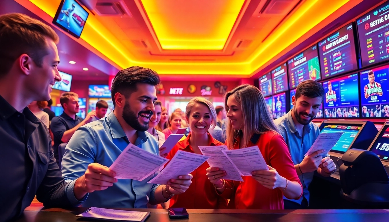 Explore the excitement of betting at https://ok9393.com/ with vibrant scenes of enthusiastic bettors and dynamic sports information.