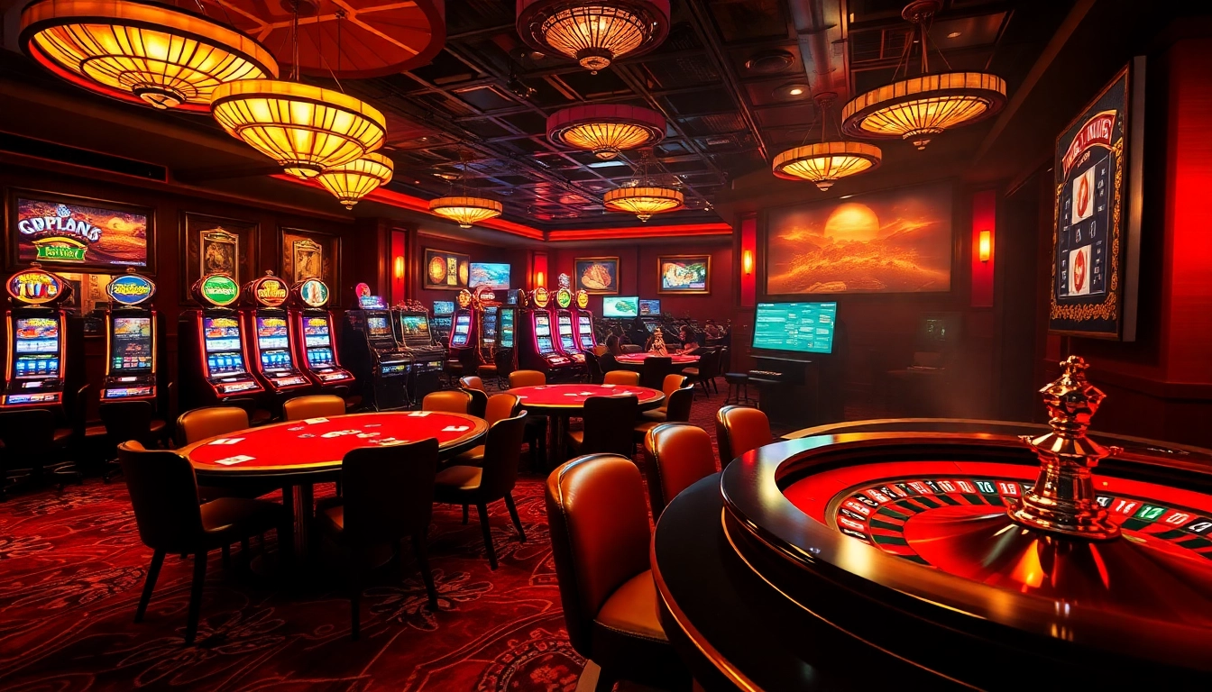 Exciting gameplay at https://japanesecasino-online.com/, showcasing a roulette wheel and vibrant slot machines.