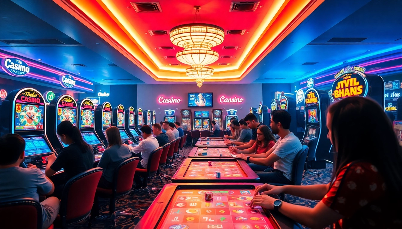Engage with QQ88BET players enjoying a lively online gaming experience in a vibrant, neon-lit environment.